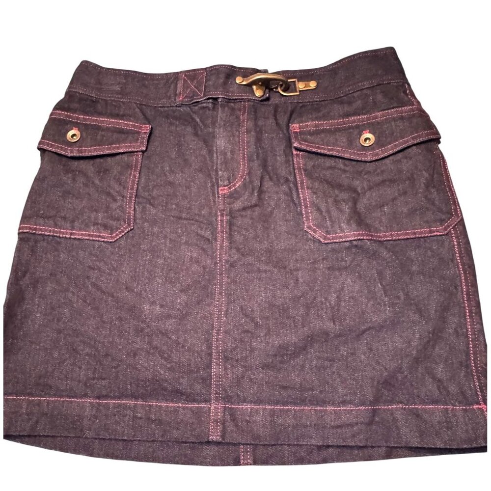 Lauren Jeans Co. Ralph Lauren Denim Skirt Size 10 Blue Cotton Elastane